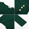 imageGRACE KARIN Womens 2025 Fall Henly V Neck Business Work Dress Long Sleeve Bodycon Midi Elegant Office Sheath DressDark Green