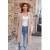 imageGRACE KARIN Womens 2025 Fashion Open Front Long Cardigan Sweaters Long Sleeve Lapel Knit Sweater Jacket with PocketsApricot