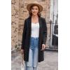 imageGRACE KARIN Womens 2025 Fashion Open Front Long Cardigan Sweaters Long Sleeve Lapel Knit Sweater Jacket with PocketsBlack