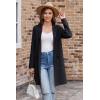 imageGRACE KARIN Womens 2025 Fashion Open Front Long Cardigan Sweaters Long Sleeve Lapel Knit Sweater Jacket with PocketsBlack