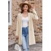 imageGRACE KARIN Womens 2025 Fashion Open Front Long Cardigan Sweaters Long Sleeve Lapel Knit Sweater Jacket with PocketsLight Beige