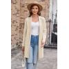 imageGRACE KARIN Womens 2025 Fashion Open Front Long Cardigan Sweaters Long Sleeve Lapel Knit Sweater Jacket with PocketsLight Beige