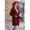 imageGRACE KARIN Womens 2025 Fashion Open Front Long Cardigan Sweaters Long Sleeve Lapel Knit Sweater Jacket with PocketsWine Red