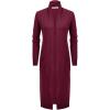 imageGRACE KARIN Womens 2025 Trendy Long Cardigans Sweater Lightweight Open Front Long Sleeve Maxi Duster Coats with PocketsBurgundy