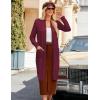 imageGRACE KARIN Womens 2025 Trendy Long Cardigans Sweater Lightweight Open Front Long Sleeve Maxi Duster Coats with PocketsBurgundy