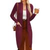 imageGRACE KARIN Womens 2025 Trendy Long Cardigans Sweater Lightweight Open Front Long Sleeve Maxi Duster Coats with PocketsBurgundy