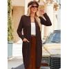 imageGRACE KARIN Womens 2025 Trendy Long Cardigans Sweater Lightweight Open Front Long Sleeve Maxi Duster Coats with PocketsCoffee Brown