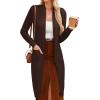 imageGRACE KARIN Womens 2025 Trendy Long Cardigans Sweater Lightweight Open Front Long Sleeve Maxi Duster Coats with PocketsCoffee Brown
