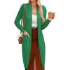 imageGRACE KARIN Womens 2025 Trendy Long Cardigans Sweater Lightweight Open Front Long Sleeve Maxi Duster Coats with PocketsGreen