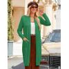 imageGRACE KARIN Womens 2025 Trendy Long Cardigans Sweater Lightweight Open Front Long Sleeve Maxi Duster Coats with PocketsGreen