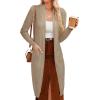 imageGRACE KARIN Womens 2025 Trendy Long Cardigans Sweater Lightweight Open Front Long Sleeve Maxi Duster Coats with PocketsKhaki
