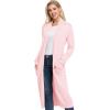 imageGRACE KARIN Womens 2025 Trendy Long Cardigans Sweater Lightweight Open Front Long Sleeve Maxi Duster Coats with PocketsLight Pink