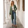 imageGRACE KARIN Womens 2025 Trendy Long Cardigans Sweater Lightweight Open Front Long Sleeve Maxi Duster Coats with PocketsOlive Green