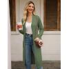 imageGRACE KARIN Womens 2025 Trendy Long Cardigans Sweater Lightweight Open Front Long Sleeve Maxi Duster Coats with PocketsOlive Green