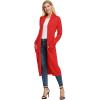 imageGRACE KARIN Womens 2025 Trendy Long Cardigans Sweater Lightweight Open Front Long Sleeve Maxi Duster Coats with PocketsRed