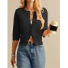 imageGRACE KARIN Womens 34 Short Sleeve Cropped Cardigan Lightweight Button up Crochet Knit Sweater Shrug for Summer SpringBlack