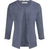 imageGRACE KARIN Womens 34 Short Sleeve Cropped Cardigan Lightweight Button up Crochet Knit Sweater Shrug for Summer SpringGray Blue