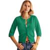 imageGRACE KARIN Womens 34 Short Sleeve Cropped Cardigan Lightweight Button up Crochet Knit Sweater Shrug for Summer SpringGreen