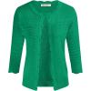 imageGRACE KARIN Womens 34 Short Sleeve Cropped Cardigan Lightweight Button up Crochet Knit Sweater Shrug for Summer SpringGreen