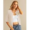 imageGRACE KARIN Womens 34 Short Sleeve Cropped Cardigan Lightweight Button up Crochet Knit Sweater Shrug for Summer SpringLight Apricot