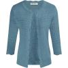 imageGRACE KARIN Womens 34 Short Sleeve Cropped Cardigan Lightweight Button up Crochet Knit Sweater Shrug for Summer SpringLight Blue