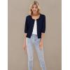 imageGRACE KARIN Womens 34 Short Sleeve Cropped Cardigan Lightweight Button up Crochet Knit Sweater Shrug for Summer SpringNavy Blue