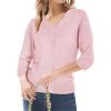 imageGRACE KARIN Womens 34 Short Sleeve Cropped Cardigan Lightweight Button up Crochet Knit Sweater Shrug for Summer SpringPink
