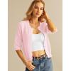 imageGRACE KARIN Womens 34 Short Sleeve Cropped Cardigan Lightweight Button up Crochet Knit Sweater Shrug for Summer SpringPink
