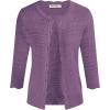 imageGRACE KARIN Womens 34 Short Sleeve Cropped Cardigan Lightweight Button up Crochet Knit Sweater Shrug for Summer SpringPurple