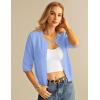imageGRACE KARIN Womens 34 Short Sleeve Cropped Cardigan Lightweight Button up Crochet Knit Sweater Shrug for Summer SpringSky Light Blue