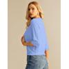 imageGRACE KARIN Womens 34 Short Sleeve Cropped Cardigan Lightweight Button up Crochet Knit Sweater Shrug for Summer SpringSky Light Blue