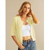 imageGRACE KARIN Womens 34 Short Sleeve Cropped Cardigan Lightweight Button up Crochet Knit Sweater Shrug for Summer SpringYellow