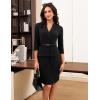 imageGRACE KARIN Womens Bodycon Work Dress 34 Sleeve Church Teacher Business Office Wear to Work Sheath Suit Dresses with BeltBlack