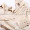 imageGRACE KARIN Womens Business Casual Tops Long Sleeve Satin Silk Blouse Button Down Work Shirts Dressy Tops Fall Fashion 2025Beige