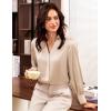 imageGRACE KARIN Womens Business Casual Tops Long Sleeve Satin Silk Blouse Button Down Work Shirts Dressy Tops Fall Fashion 2025Beige