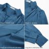 imageGRACE KARIN Womens Business Casual Tops Long Sleeve Satin Silk Blouse Button Down Work Shirts Dressy Tops Fall Fashion 2025Grey Blue