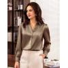 imageGRACE KARIN Womens Business Casual Tops Long Sleeve Satin Silk Blouse Button Down Work Shirts Dressy Tops Fall Fashion 2025Taupe