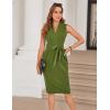 imageGRACE KARIN Womens Business Dresses Sleeveless V Neck Bodycon Sheath Dress Zipper Up Office Work Dress with PocketsArmy Green