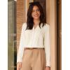imageGRACE KARIN Womens Business Dressy Casual Blouses Pleated Long Sleeve Button Down Shirts V Neck Work Office Tops Loose FitApricot