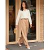 imageGRACE KARIN Womens Business Dressy Casual Blouses Pleated Long Sleeve Button Down Shirts V Neck Work Office Tops Loose FitApricot