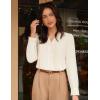 imageGRACE KARIN Womens Business Dressy Casual Blouses Pleated Long Sleeve Button Down Shirts V Neck Work Office Tops Loose FitApricot