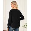 imageGRACE KARIN Womens Business Dressy Casual Blouses Pleated Long Sleeve Button Down Shirts V Neck Work Office Tops Loose FitBlack