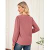 imageGRACE KARIN Womens Business Dressy Casual Blouses Pleated Long Sleeve Button Down Shirts V Neck Work Office Tops Loose FitGrey Pink