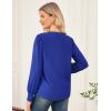 imageGRACE KARIN Womens Business Dressy Casual Blouses Pleated Long Sleeve Button Down Shirts V Neck Work Office Tops Loose FitRoyal Blue