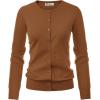 imageGRACE KARIN Womens Classic Long Sleeve Knit Cardigan Sweaters Casual Open Front Button Down Cardigans S3XLBrown