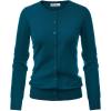 imageGRACE KARIN Womens Classic Long Sleeve Knit Cardigan Sweaters Casual Open Front Button Down Cardigans S3XLPeacock Blue