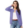 imageGRACE KARIN Womens Classic Long Sleeve Knit Cardigan Sweaters Casual Open Front Button Down Cardigans S3XLPurple