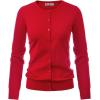 imageGRACE KARIN Womens Classic Long Sleeve Knit Cardigan Sweaters Casual Open Front Button Down Cardigans S3XLRed