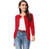 imageGRACE KARIN Womens Classic Long Sleeve Knit Cardigan Sweaters Casual Open Front Button Down Cardigans S3XLRed