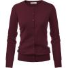imageGRACE KARIN Womens Classic Long Sleeve Knit Cardigan Sweaters Casual Open Front Button Down Cardigans S3XLWine Red